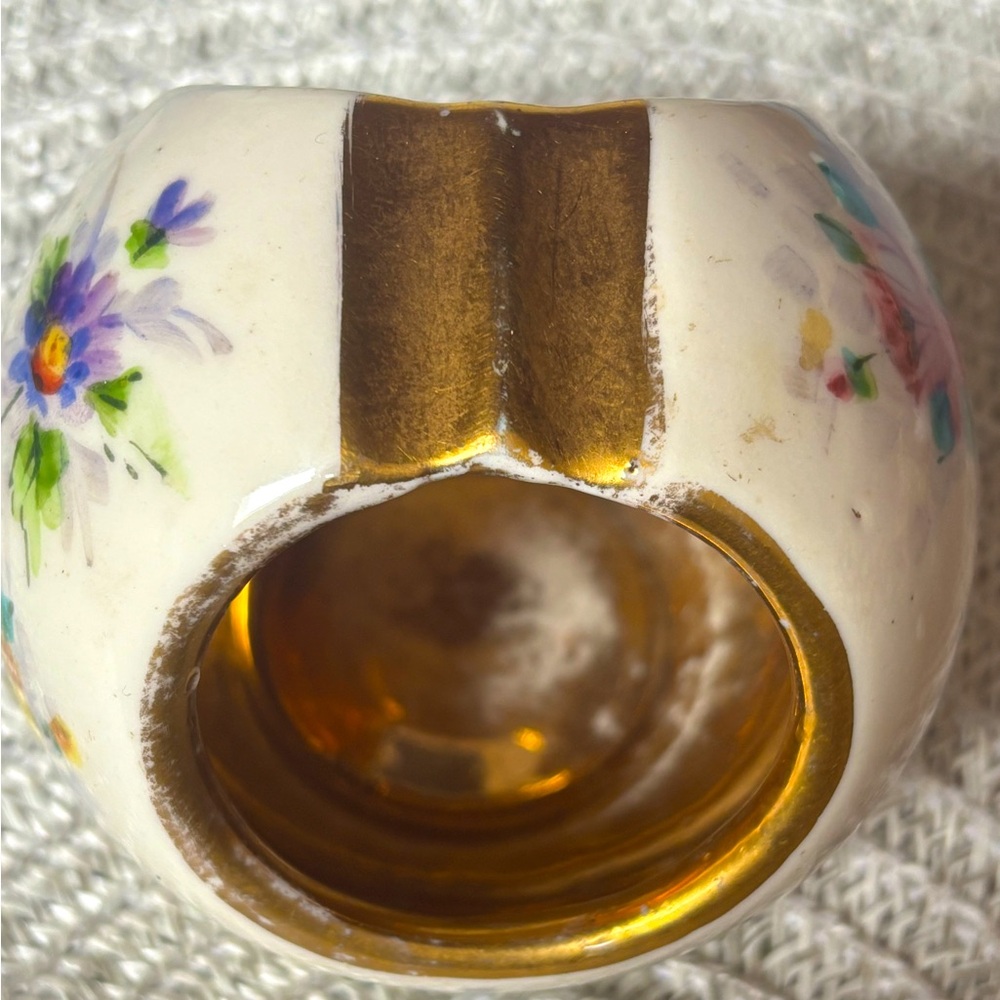 VTG Osborne China hand painted ashtray 22k Gold